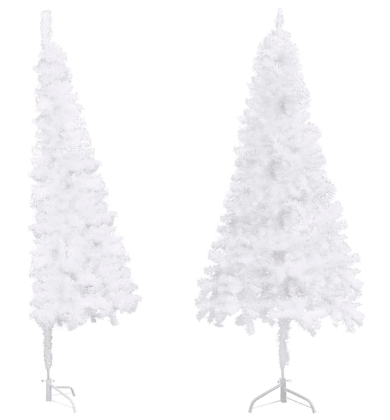 Künstlicher Eck-Weihnachtsbaum Weiß 240 cm PVC
