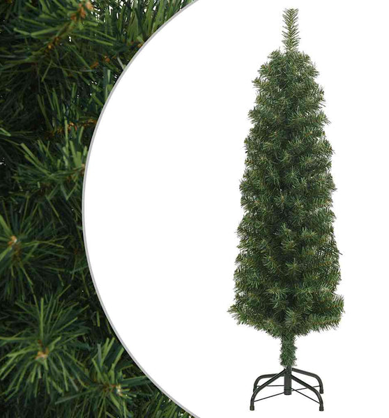 Künstlicher Weihnachtsbaum Schlank mit Ständer Grün 120 cm PVC