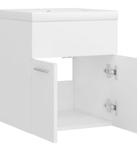 Waschbeckenunterschrank mit Einbaubecken Weiß Holzwerkstoff