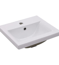 Waschbeckenunterschrank mit Einbaubecken Hochglanz-Weiß