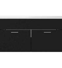 Waschbeckenunterschrank mit Einbaubecken Schwarz Holzwerkstoff