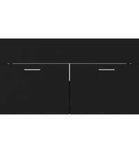 Waschbeckenunterschrank mit Einbaubecken Schwarz Holzwerkstoff