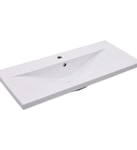 Waschbeckenunterschrank mit Einbaubecken Schwarz Holzwerkstoff