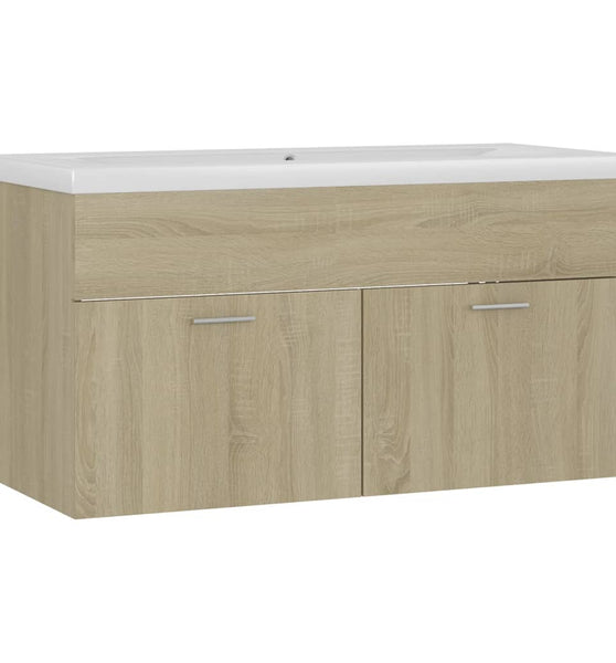 Waschbeckenunterschrank Einbaubecken Sonoma-Eiche Holzwerkstoff