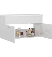 Waschbeckenunterschrank mit Einbaubecken Hochglanz-Weiß
