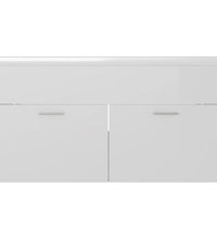 Waschbeckenunterschrank mit Einbaubecken Hochglanz-Weiß