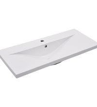 Waschbeckenunterschrank mit Einbaubecken Hochglanz-Weiß