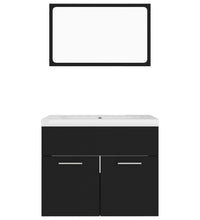Badmöbel-Set Schwarz Holzwerkstoff