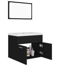 Badmöbel-Set Schwarz Holzwerkstoff