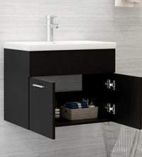 Badmöbel-Set Schwarz Holzwerkstoff