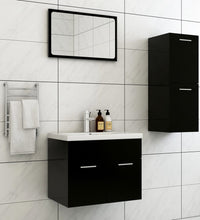Badmöbel-Set Schwarz Holzwerkstoff