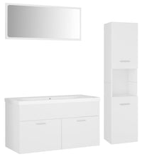 Badmöbel-Set Weiß Holzwerkstoff