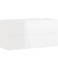 Waschbeckenunterschrank mit Einbaubecken Hochglanz-Weiß