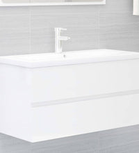 Waschbeckenunterschrank mit Einbaubecken Hochglanz-Weiß
