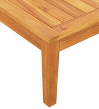 Gartenbank mit Tisch & Cremeweißen Kissen Massivholz Akazie