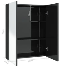 Bad-Spiegelschrank 60x15x75 cm MDF Glänzendes Schwarz