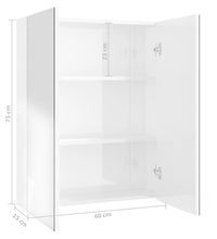 Bad-Spiegelschrank 60x15x75 cm MDF Glänzendes Weiß