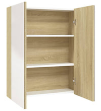 Bad-Spiegelschrank 60x15x75 cm MDF Weiß und Eiche-Optik