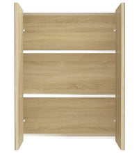 Bad-Spiegelschrank 60x15x75 cm MDF Weiß und Eiche-Optik