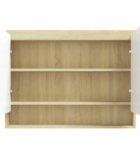 Spiegelschrank fürs Bad 80x15x60 cm MDF Weiß und Eiche-Optik