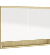 Spiegelschrank fürs Bad 80x15x60 cm MDF Weiß und Eiche-Optik