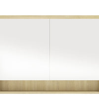 Spiegelschrank fürs Bad 80x15x60 cm MDF Weiß und Eiche-Optik