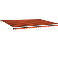 Markise Manuell Einziehbar mit LED 500x300 cm Orange und Braun