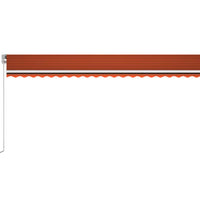 Markise Manuell Einziehbar mit LED 500x300 cm Orange und Braun