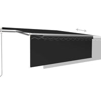 Markise Automatisch Einziehbar mit Volant 4x3 m Anthrazit