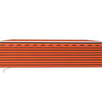 Markise Manuell Einziehbar mit Rollo & LED 5x3 m Orange & Braun