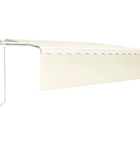 Markise Automatisch Einziehbar mit Volant 5x3 m Creme