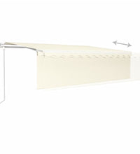 Markise Automatisch Einziehbar mit Volant 5x3 m Creme
