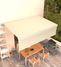 Markise Automatisch Einziehbar mit Volant 5x3 m Creme