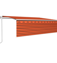 Markise Automatisch mit Rollo LED Windsensor 5x3m Orange Braun
