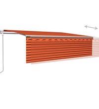 Markise Automatisch mit Rollo LED Windsensor 5x3m Orange Braun