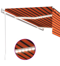 Markise Automatisch mit Rollo LED Windsensor 5x3m Orange Braun