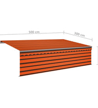 Markise Manuell Einziehbar mit Rollo 5x3 m Orange & Braun