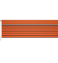 Markise Manuell Einziehbar mit Rollo & LED 5x3 m Orange & Braun