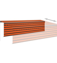 Markise Automatisch mit Rollo LED Windsensor 5x3m Orange Braun