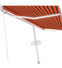 Markise Manuell Einziehbar mit LED 500x300 cm Orange Braun