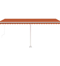 Markise Manuell Einziehbar mit LED 500x300 cm Orange Braun