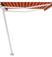 Markise Manuell Einziehbar mit LED 500x300 cm Orange Braun