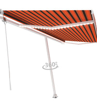 Markise Automatisch mit LED & Windsensor 500x300cm Orange Braun