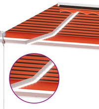 Markise Automatisch mit LED & Windsensor 500x300cm Orange Braun