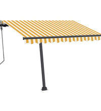 Standmarkise Manuell Einziehbar 300x250 cm Gelb/Weiß