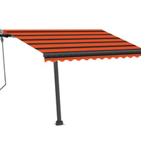Standmarkise Manuell Einziehbar 300x250 cm Orange/Braun