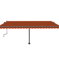 Markise Manuell Einziehbar mit LED 500x300 cm Orange Braun