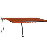 Markise Manuell Einziehbar mit LED 500x300 cm Orange Braun