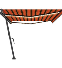 Markise Manuell Einziehbar mit LED 500x300 cm Orange Braun