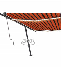 Automatische Markise mit LED Windsensor 500x300 cm Orange/Braun